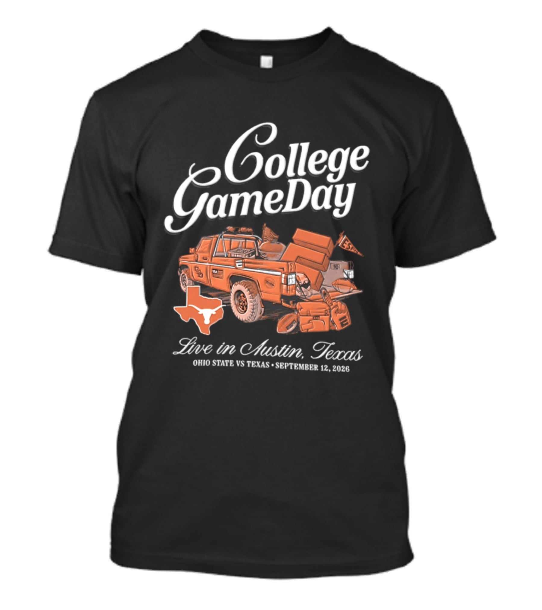 College GameDay Live In Austin Texas Ohio State Vs Texas September 12 2026 T-Shirt