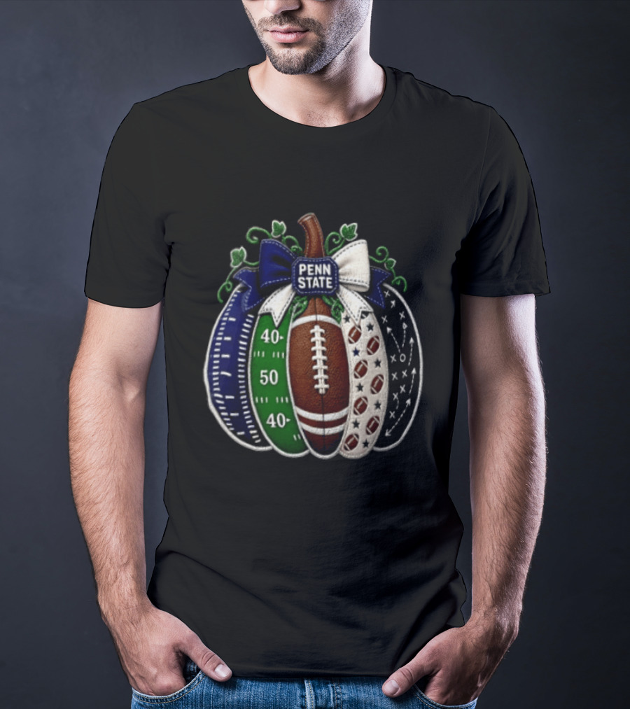 Penn State Football Pumpkin Fall Sports Season Football Decor T-Shirt