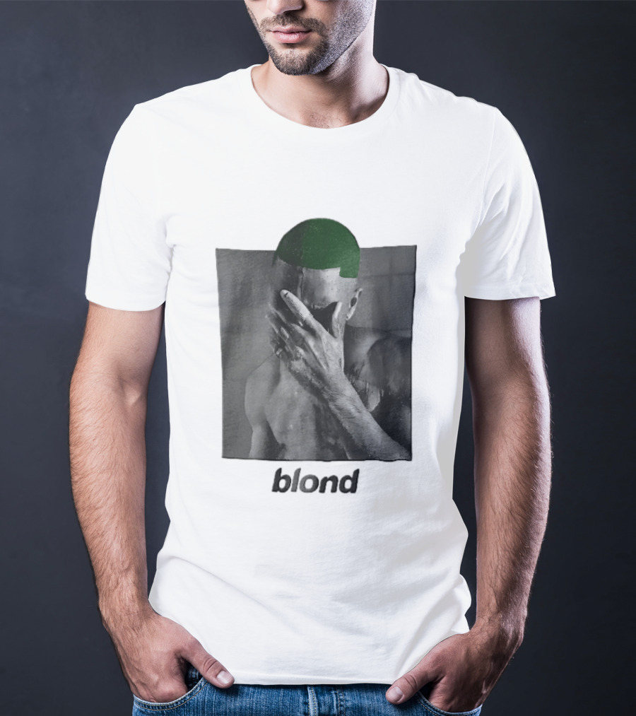 Blond Frank Ocean Green Hair Covering Face Halftone T-Shirt