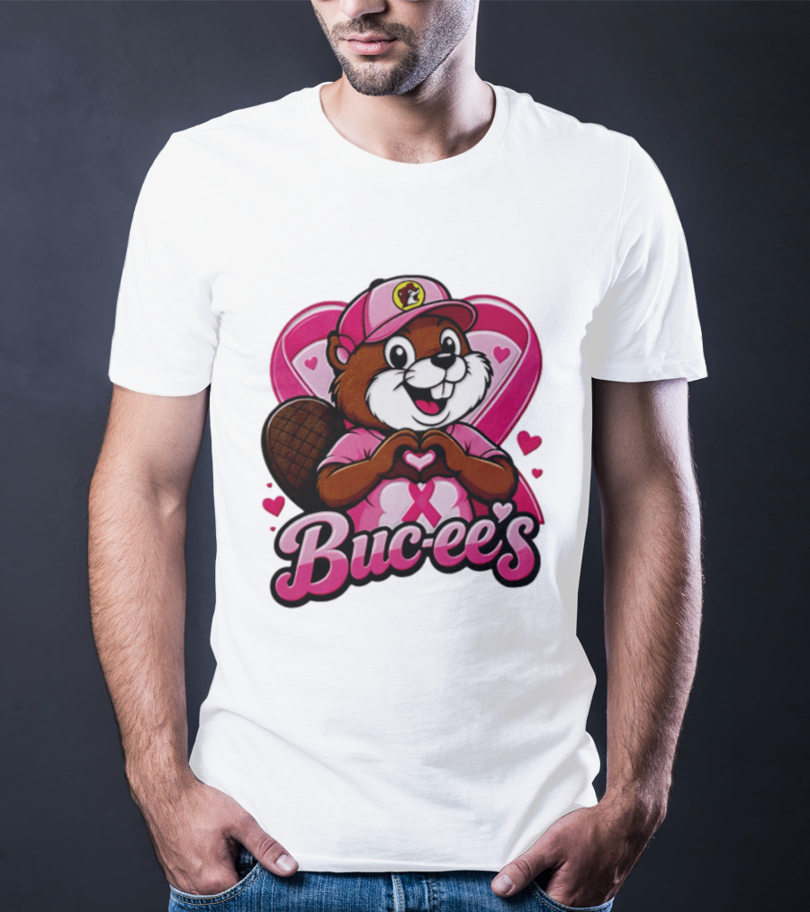 Buc Ee's Pink Ribbon Beaver Breast Cancer Awareness T-Shirt