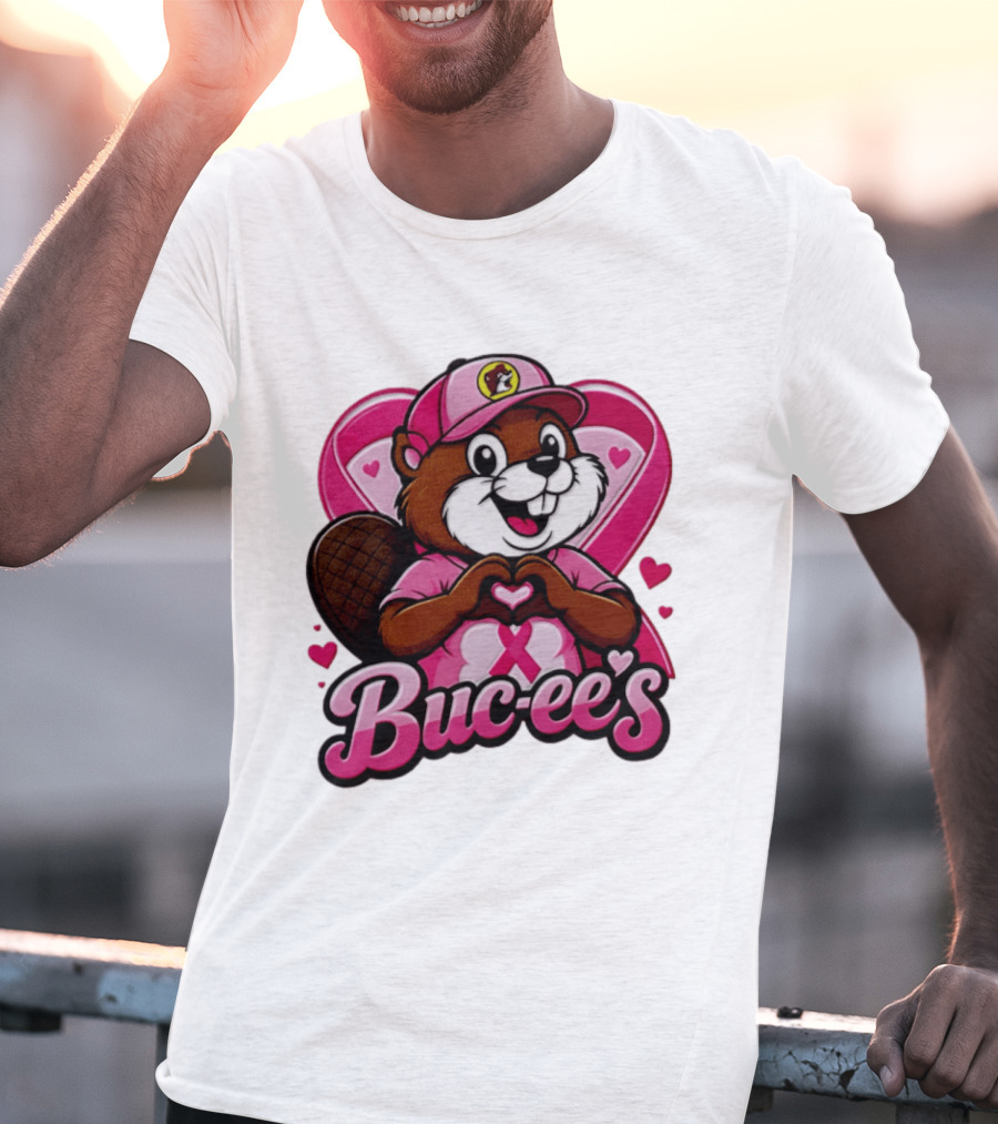 Buc Ee's Pink Ribbon Beaver Breast Cancer Awareness T-Shirt