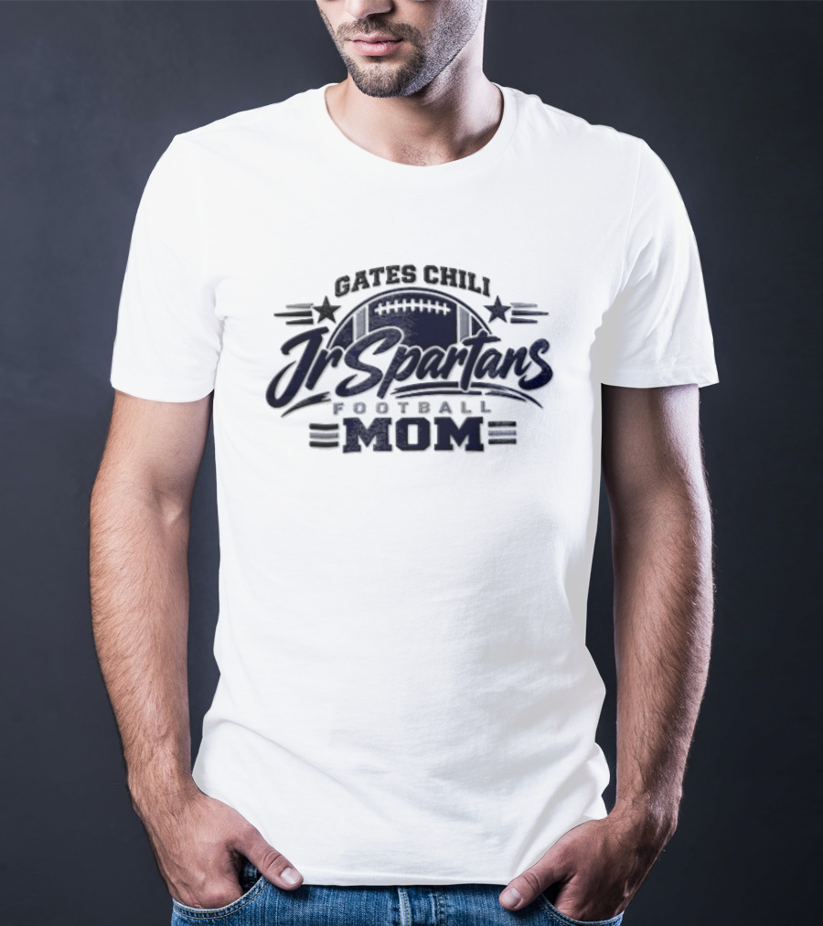 Gates Chili Jr Spartans Football Mom Starry Touchdown T-Shirt