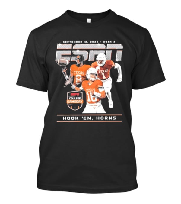 September 12 2026 ESPN College Gameday Texas Longhorns Hook 'Em Horns T-Shirt