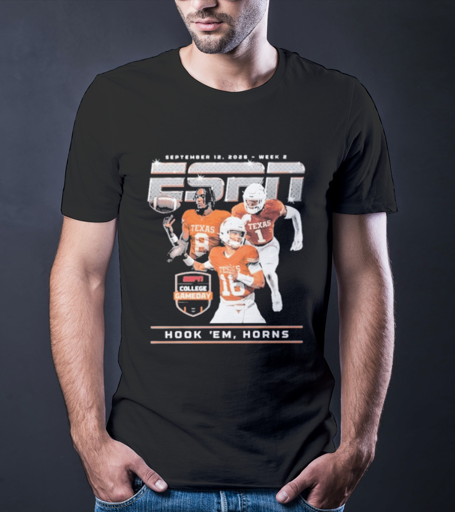 September 12 2026 ESPN College Gameday Texas Longhorns Hook 'Em Horns T-Shirt