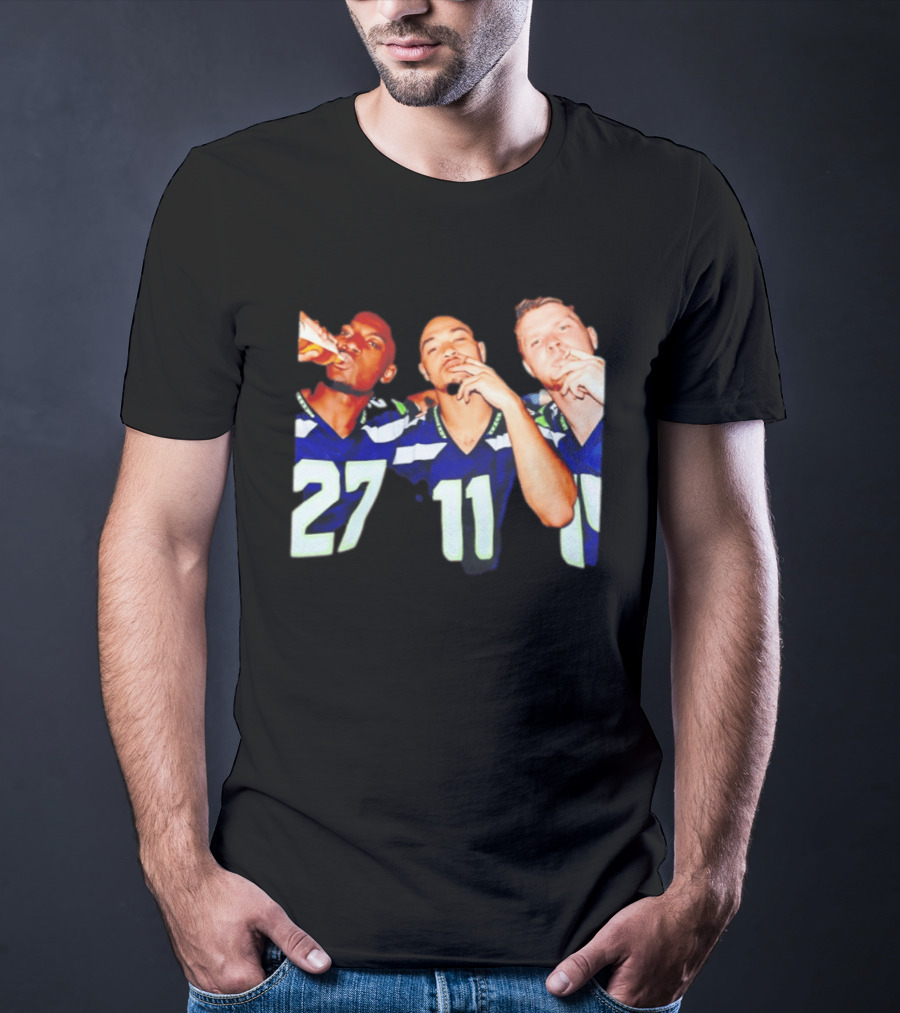 Avery Smith Jaxon Smith Njigba Sam Darnold Seattle Seahawks Smoking Image T-Shirt