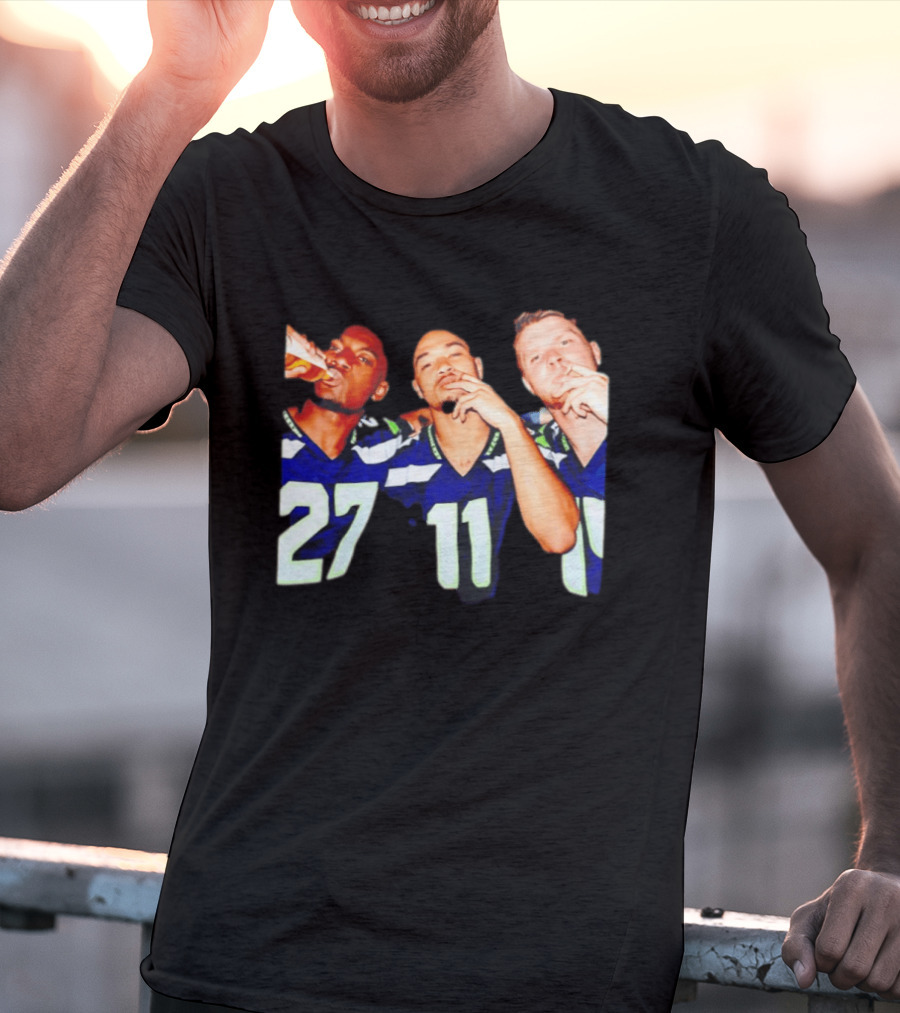 Avery Smith Jaxon Smith Njigba Sam Darnold Seattle Seahawks Smoking Image T-Shirt
