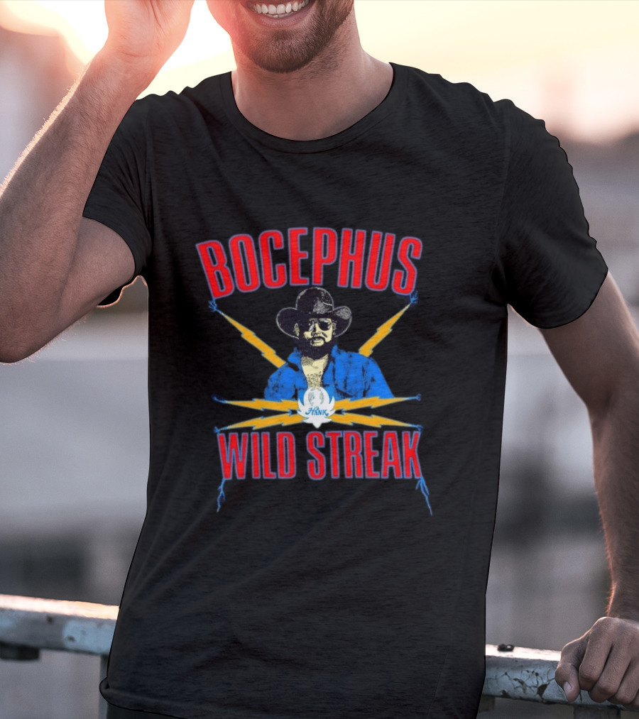 Bocephus Hank Wild Streak Electric Lightning Western T-Shirt