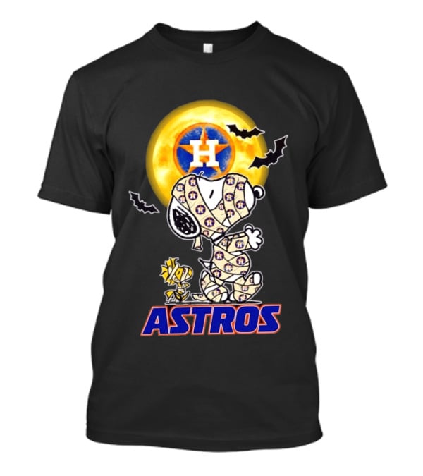 Houston Astros Snoopy Woodstock Halloween Mummy Cosplay T-Shirt