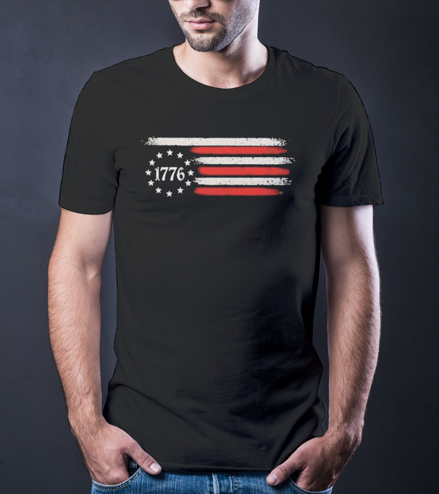 Imagine A Country So Great Even The People 1776 USA Flag Stars Stripes T-Shirt