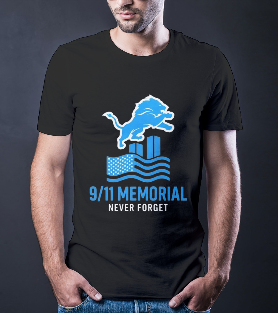 Detroit Lions 9/11 Memorial Never Forget 2026 T-Shirt