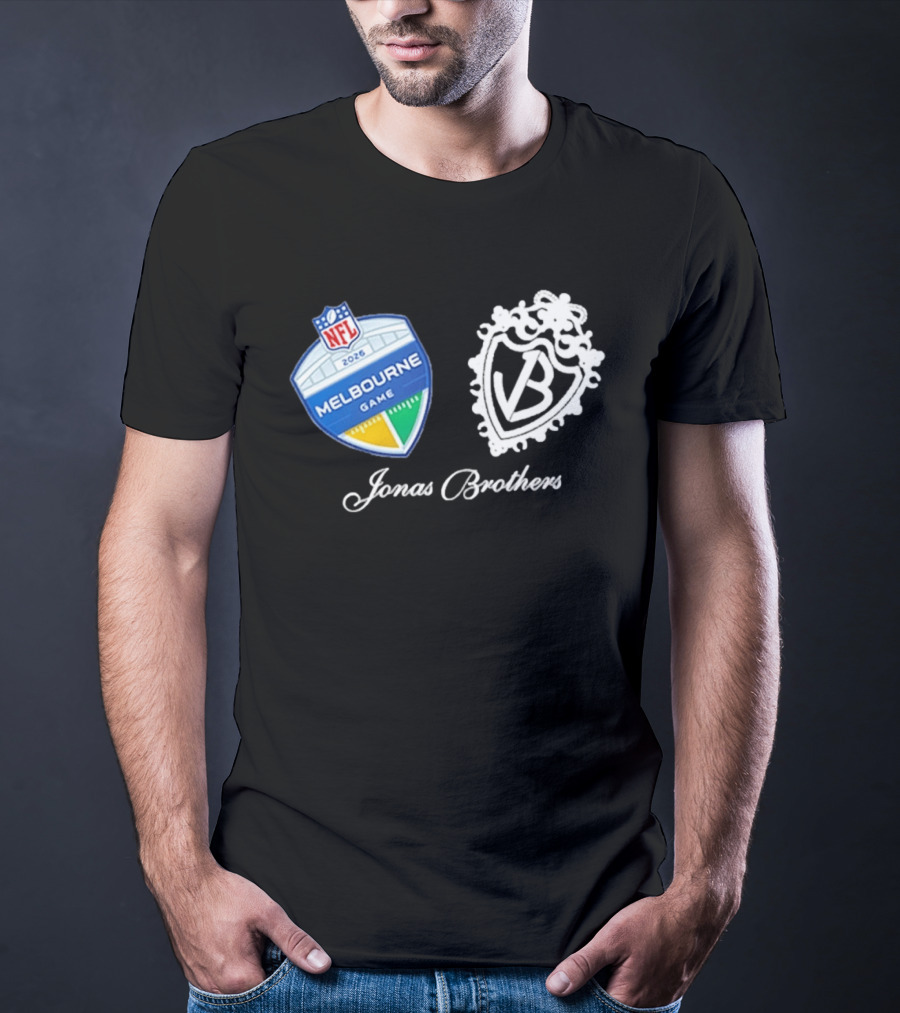 NFL 2026 Melbourne Game Jonas Brothers VB Crest T-Shirt