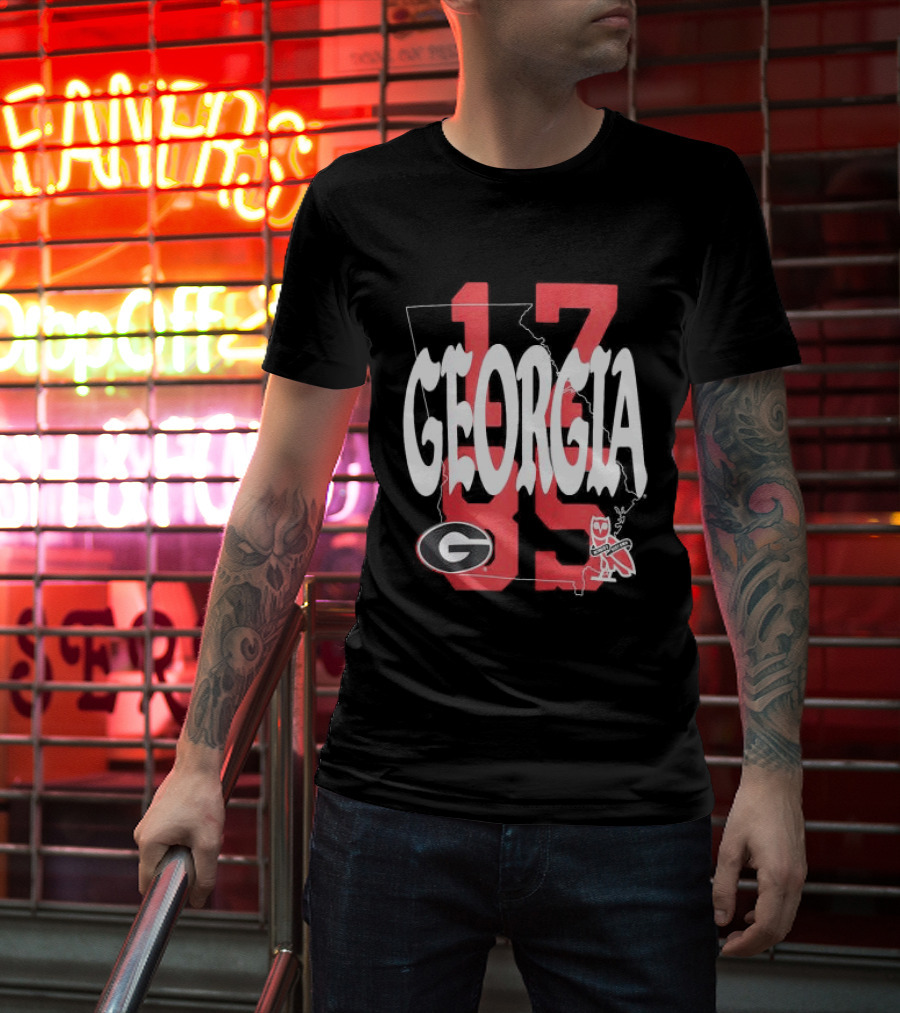 Georgia Bulldogs 13 Campus Store Ovo Black T-Shirt