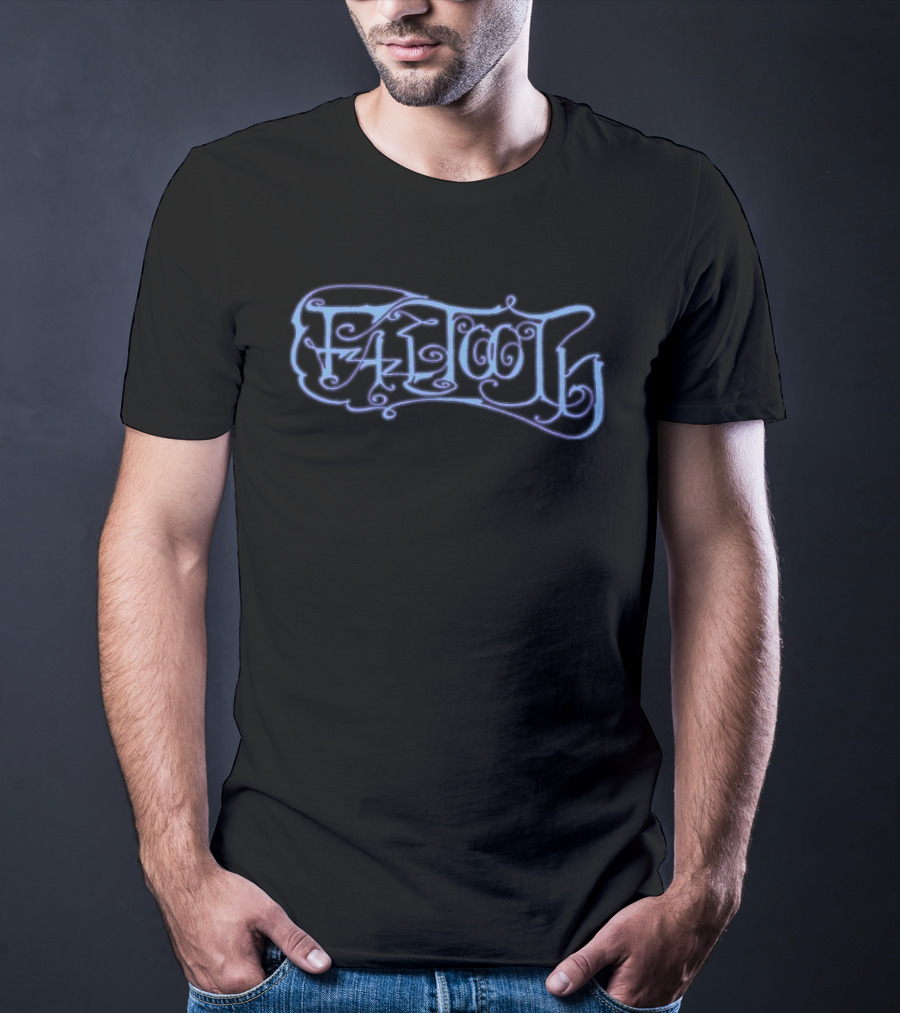 Just Store Faetooth Cropped Purple Calligraphic T-Shirt