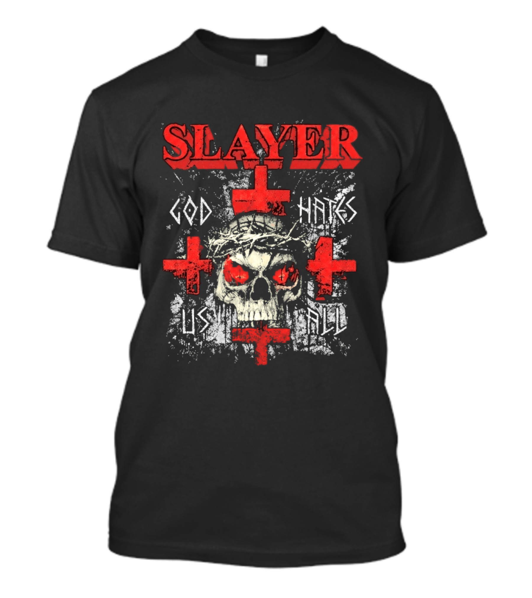 Slayer God Hates Us All Skull Red Crosses T-Shirt
