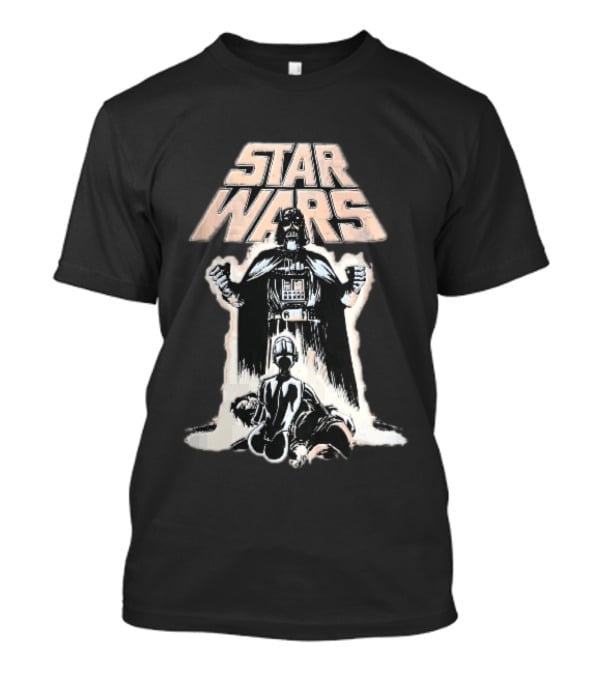 Star Wars Distressed Comic Darth Vader Over Defeated Droid T-Shirt