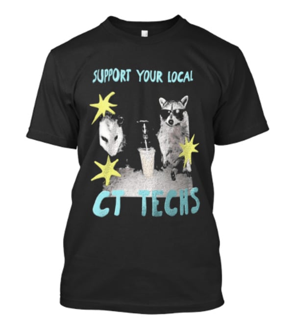 Support Your Local CT Techs Opossum Skunk Raccoon Stars T-Shirt