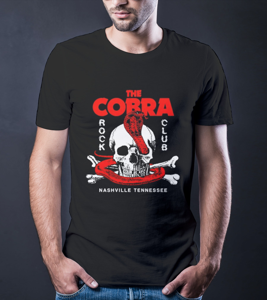 The Cobra Rock Club Skull And Snake Nashville Tennessee T-Shirt