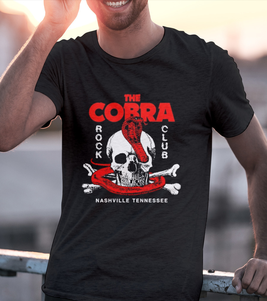 The Cobra Rock Club Skull And Snake Nashville Tennessee T-Shirt