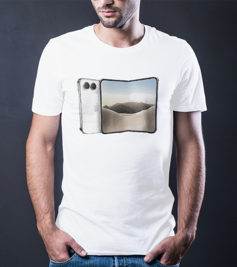 Apple Foldable Smartphone Concept Desert Landscape Screen T-Shirt