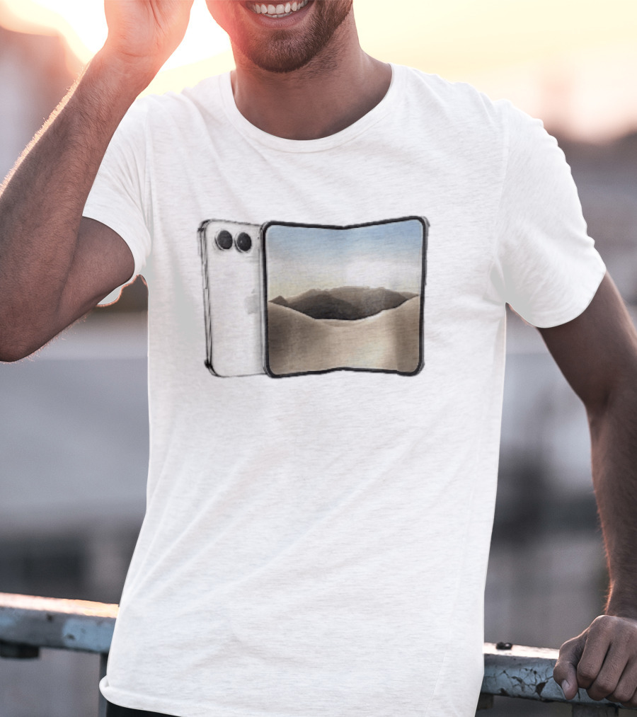 Apple Foldable Smartphone Concept Desert Landscape Screen T-Shirt