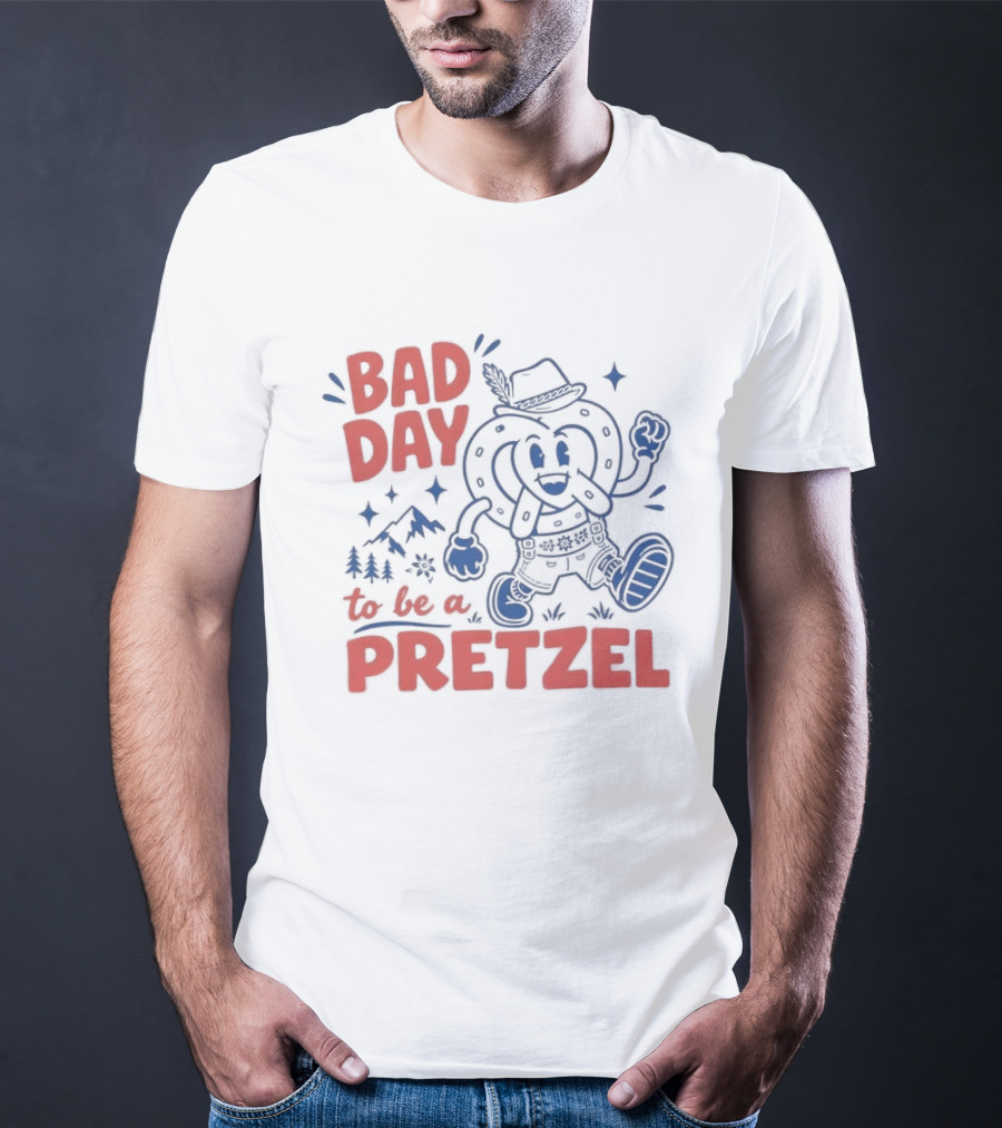 Bad Day To Be A Pretzel Cartoon Character Adventure T-Shirt
