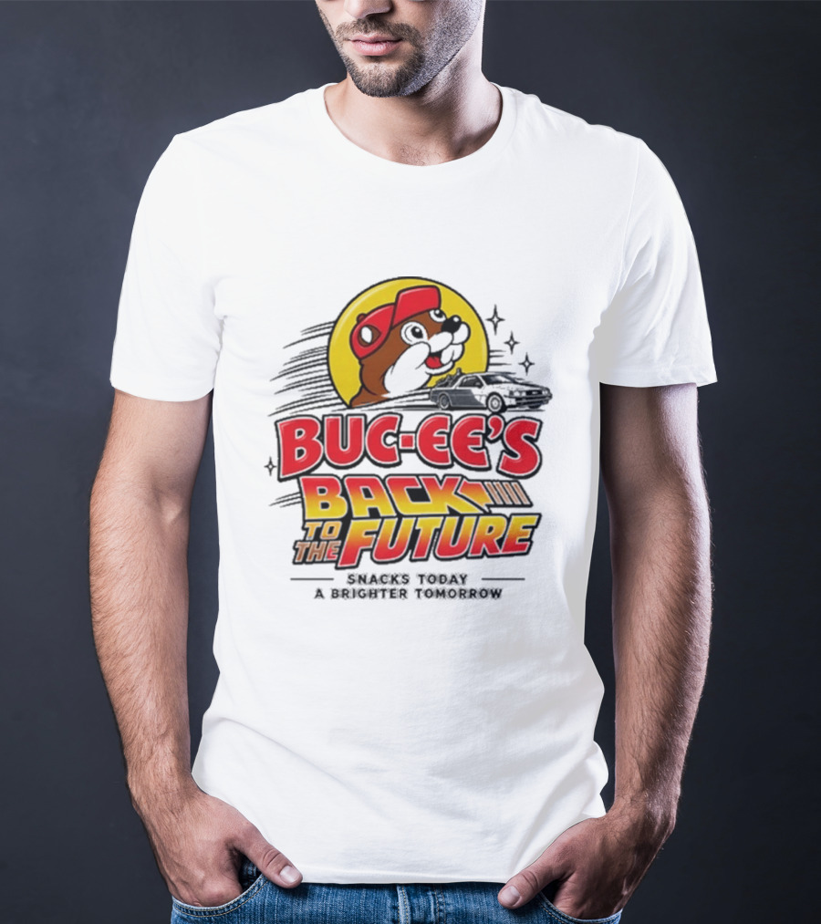 Buc Ee's Back To The Future DeLorean Snacks Today Brighter Tomorrow T-Shirt