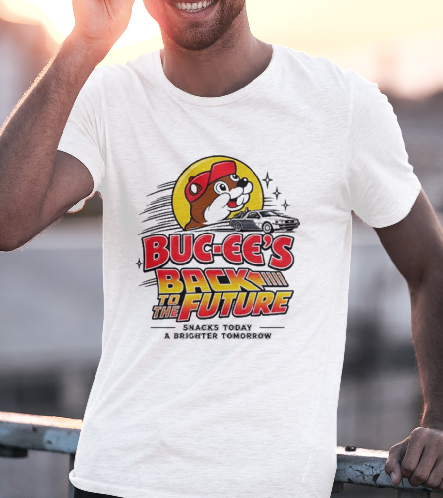 Buc Ee's Back To The Future DeLorean Snacks Today Brighter Tomorrow T-Shirt