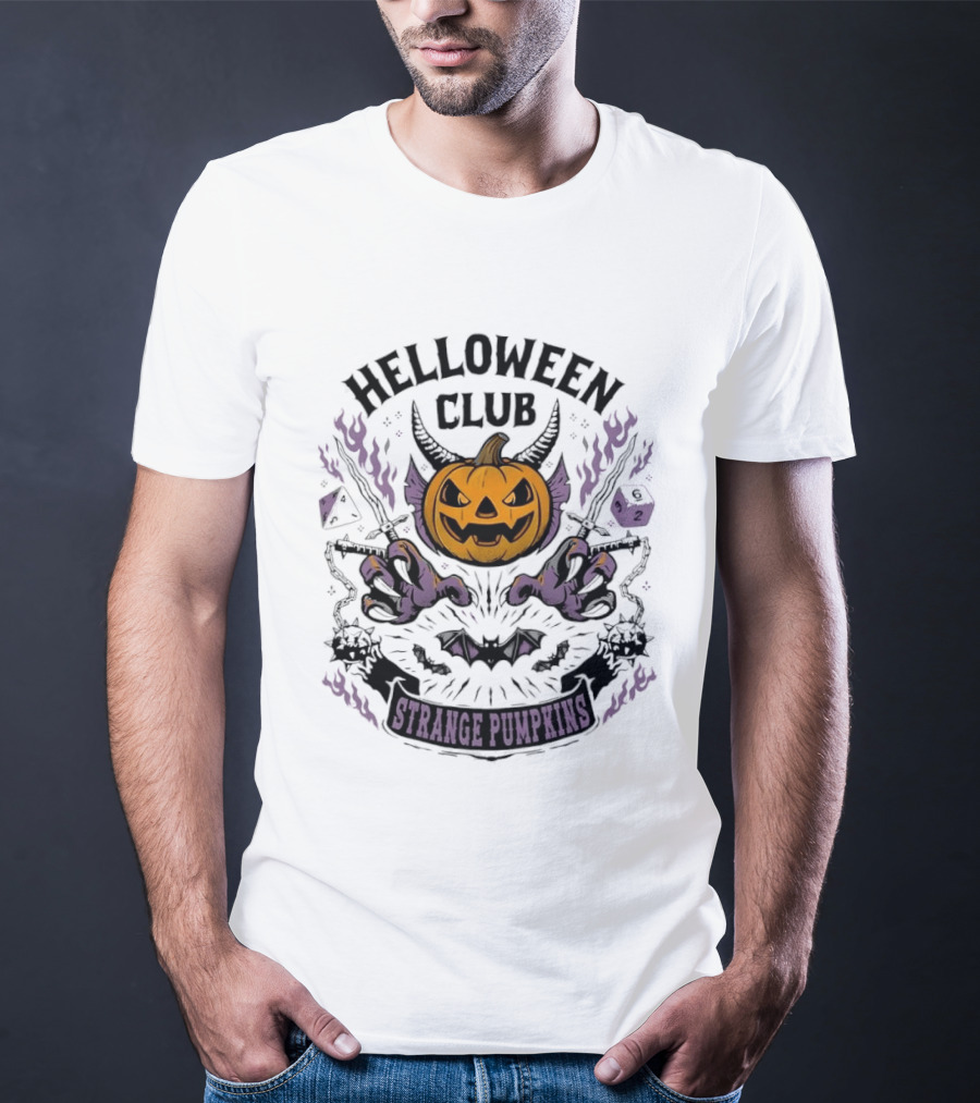Helloween Club Strange Pumpkins Halloween Jack O' Lantern Monster Claws T-Shirt