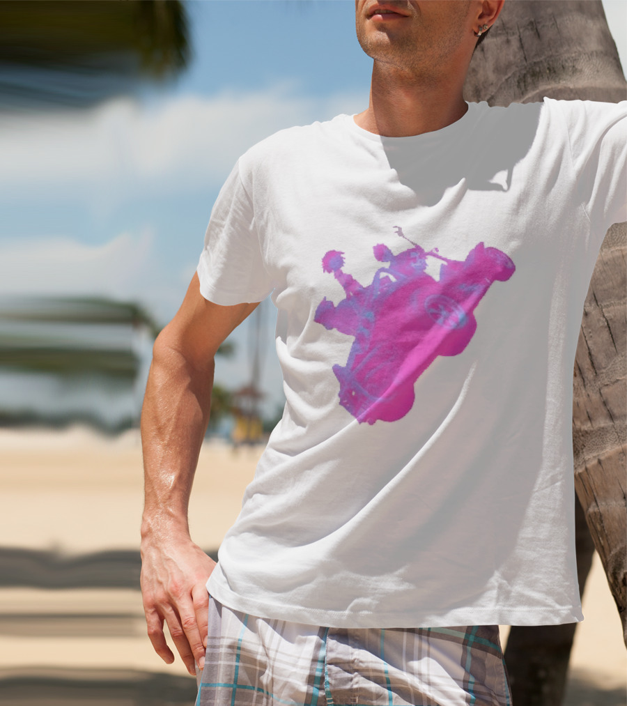 Hot Topic Gorillaz Neon Buggy Pink Blue Vehicle T-Shirt