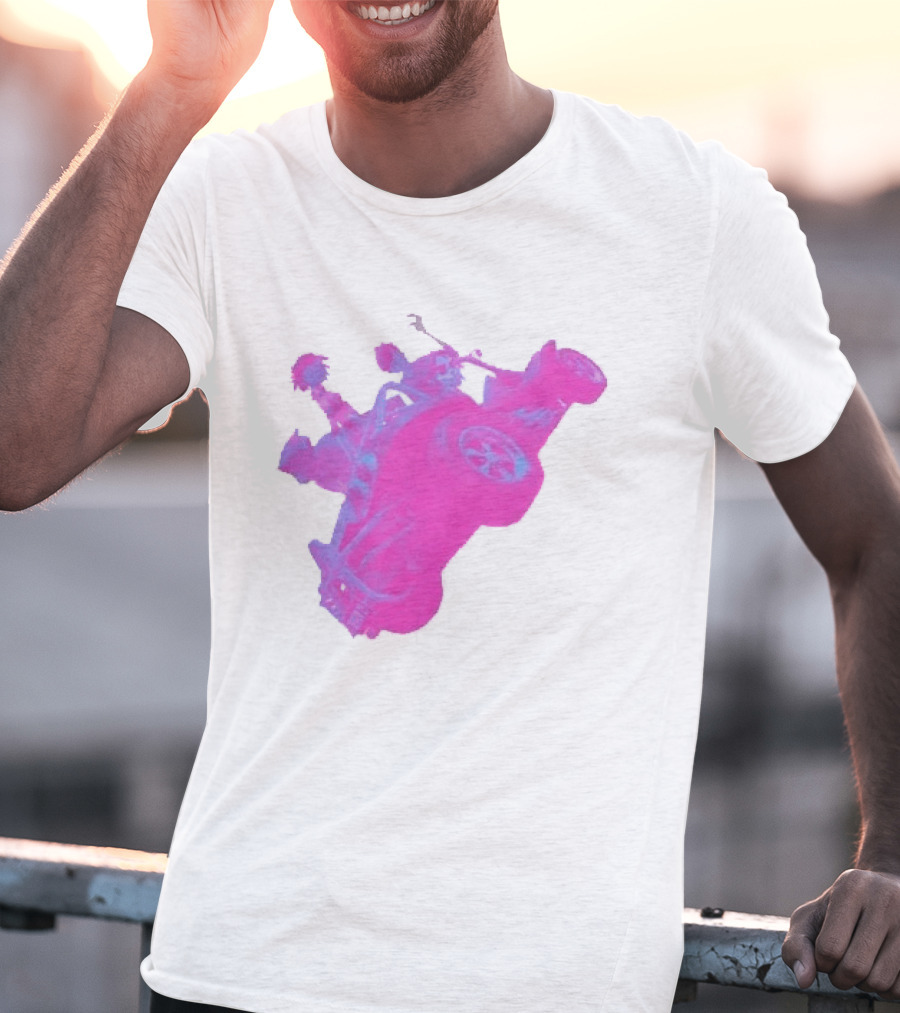 Hot Topic Gorillaz Neon Buggy Pink Blue Vehicle T-Shirt