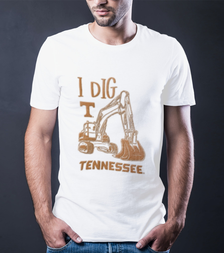I Dig Tennessee Excavator Orange Text Construction Equipment T-Shirt