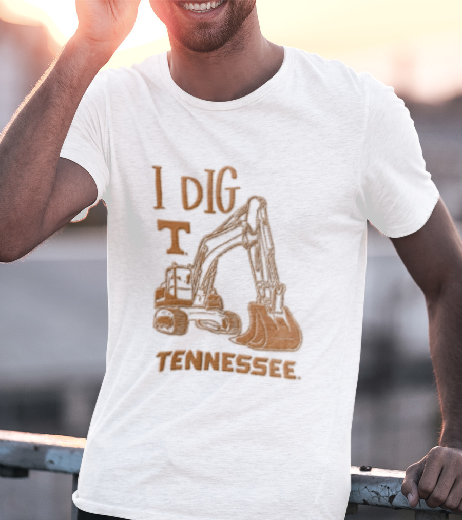 I Dig Tennessee Excavator Orange Text Construction Equipment T-Shirt