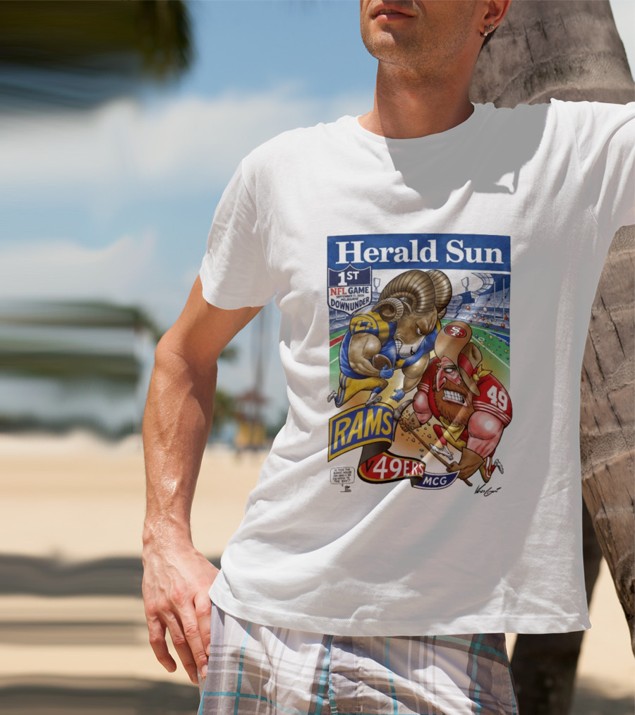 Herald Sun 1st NFL Game Down Under September 11 2026 Rams Vs 49ers MCG Melbourne T-Shirt