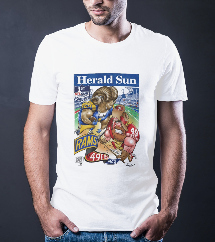 Herald Sun 1st NFL Game Down Under September 11 2026 Rams Vs 49ers MCG Melbourne T-Shirt