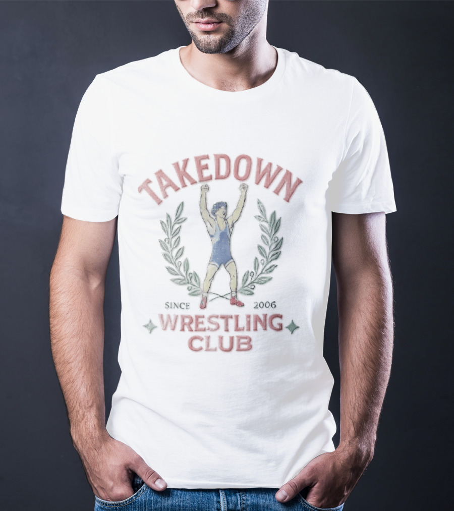 Takedown Wrestling Club Vintage Athlete Laurel Since 2006 T-Shirt