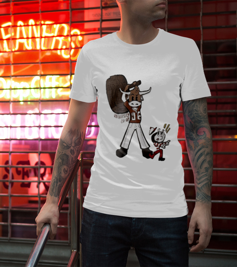 Texas Longhorns University Co Op Cartoon Longhorn 96 Football T-Shirt