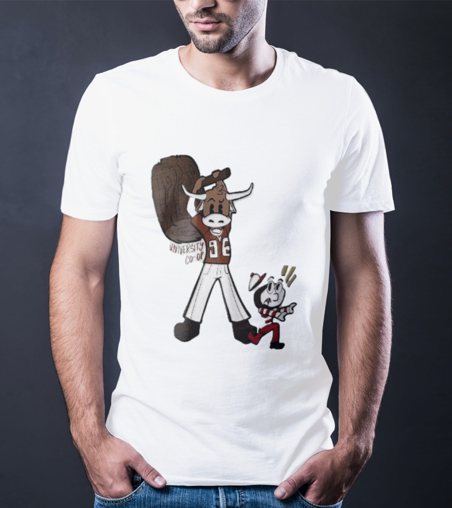 Texas Longhorns University Co Op Cartoon Longhorn 96 Football T-Shirt