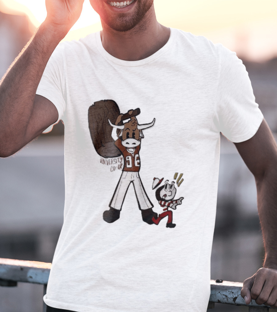 Texas Longhorns University Co Op Cartoon Longhorn 96 Football T-Shirt