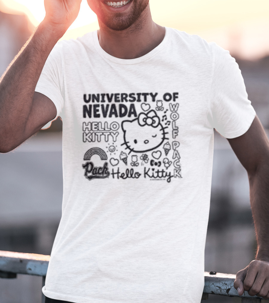 University Of Nevada Hello Kitty Wolf Pack Collegiate Collaboration T-Shirt