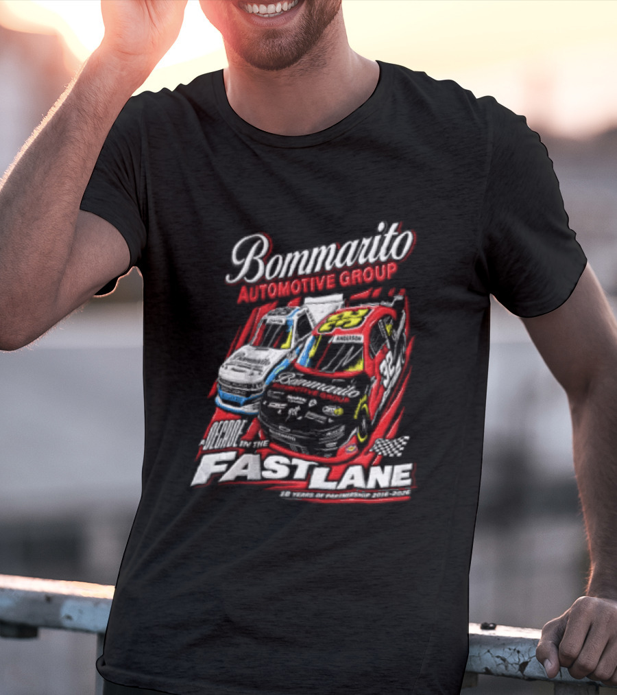 Bommarito Automotive Group Decade Fast Lane Anderson 10 Years Partnership 2016 2026 Race Cars T-Shirt