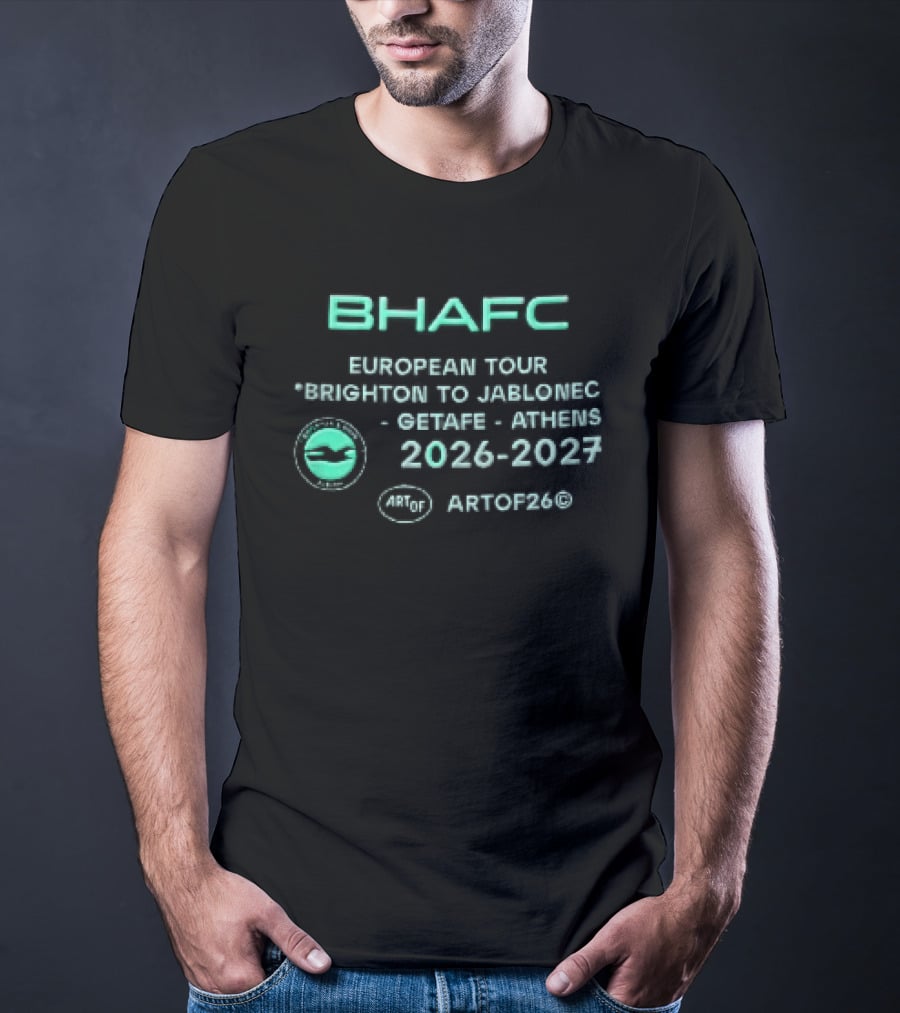 Brighton And Hove Albion BHAFC European Tour Jablonec Getafe Athens 2026 2027 AMEX Seagulls T-Shirt