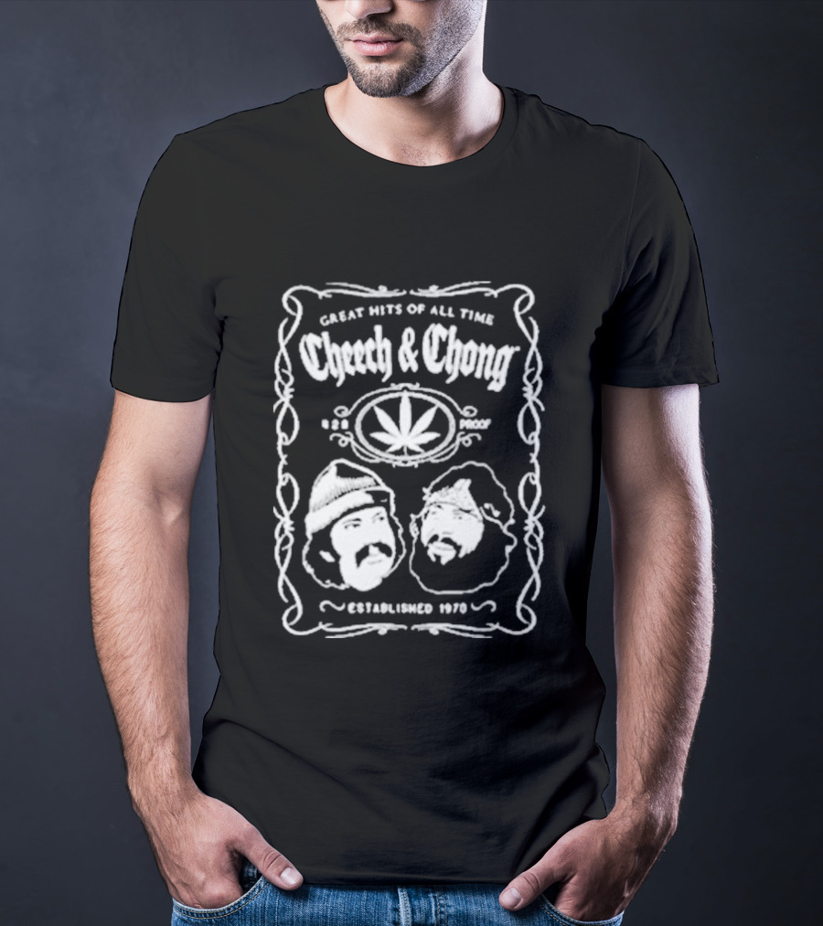 Cheech And Chong Greatest Of All Time 420 Comedy Cannabis 1978 Leaf T-Shirt