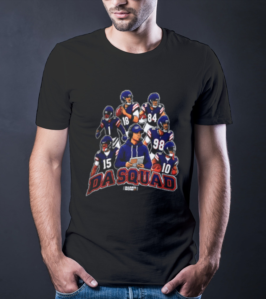 Da Squad Bears Now Team Players Huddle Formation T-Shirt