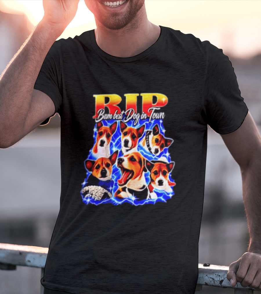 RIP Bam Best Dog In Town Jack Russells Lightning T-Shirt
