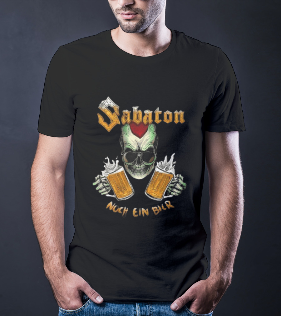 Sabaton Noch Ein Bier Skull With Dual Beer S And Skull T-Shirt