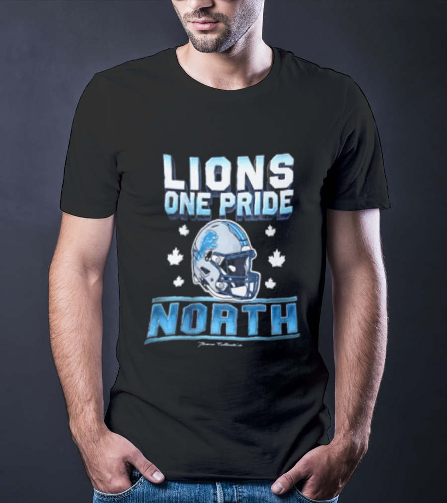 Lions One Pride North Detroit Lions Football Helmet Fan Gear T-Shirt