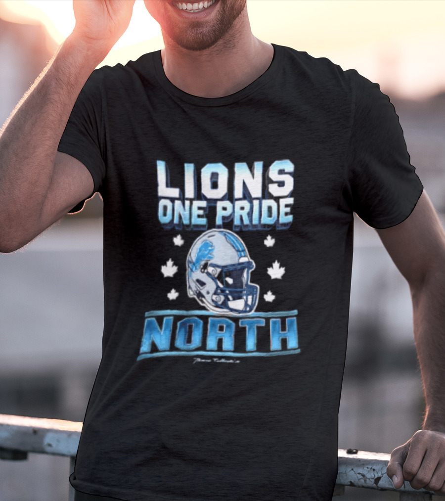 Lions One Pride North Detroit Lions Football Helmet Fan Gear T-Shirt