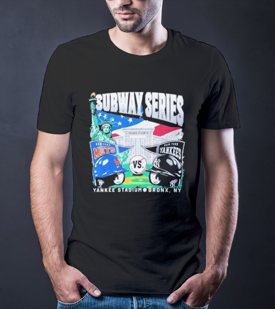 Subway Series Yankee Stadium Bronx NY Mets Yankees Statue Of Liberty T-Shirt