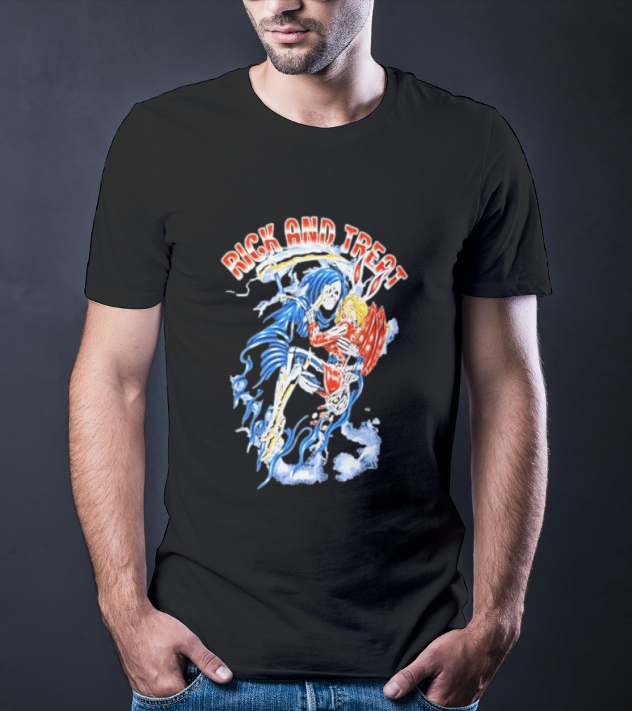 Original Trick And Treat Grim Reaper Bunny Girl Embrace T-Shirt