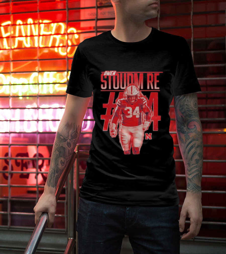 Owen Stoudmire 34 Nebraska Cornhuskers Football Player T-Shirt